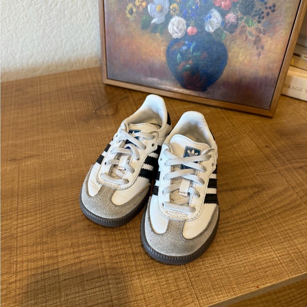 Adidas Kids' White and Gray Sneakers